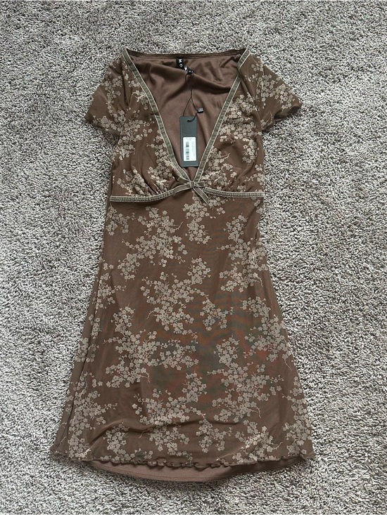 Motel Rocks Dresses & Skirts - Motel Rocks Brown Floral Tie-Front Mini Dress